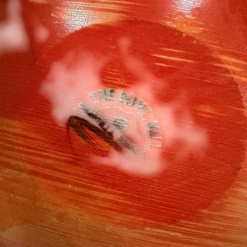 The Bowl Mill Granville Vermont‎ Red Wooden Serving Decorative Bowl 10.5 Inch